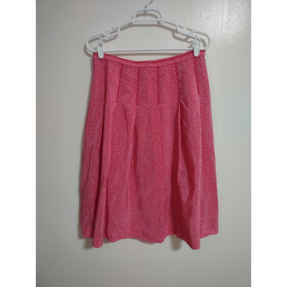 Pendleton Women's 12 Pink Polka Dot Silk Lined Mid Length Skirt - Picture 2 of 8